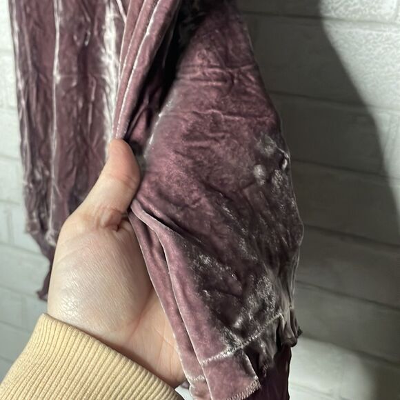 Aquarius Anthro Silk Layered Skirt Velvety Look Purple Plum Beaded Bottom Detail - Picture 5 of 8